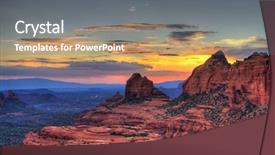  Presentation with arizona - Audience pleasing presentation theme consisting of arizona red rocks after sunset backdrop and a gray colored foreground
