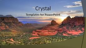  Presentation with arizona desert - Presentation design enhanced with desert mountains night - arizona red rocks during sunset background and a light blue colored foreground