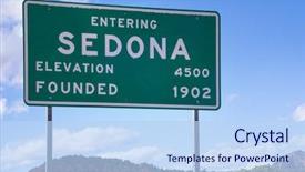  Presentation with landon the mountain road - Audience pleasing slide set consisting of sedona arizona road sign backdrop and a light blue colored foreground