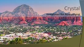  Presentation with arizona - Cool new slide deck with sedona-arizona-usa-downtown-cityscape backdrop and a light blue colored foreground