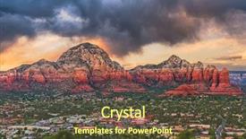  Presentation with arizona - Beautiful PPT theme featuring twilight outside - sedona arizona usa downtown backdrop and a tawny brown colored foreground
