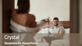  Presentation with sex - Colorful slide deck enhanced with seduces a man who work backdrop and a violet colored foreground