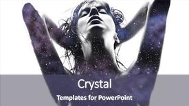  Presentation with galaxy - Colorful slide deck enhanced with seductive woman and purple galaxy backdrop and a ocean colored foreground