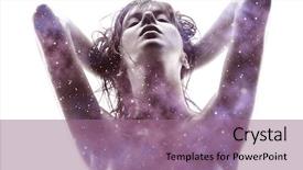  Presentation with beauty - Theme with seductive woman and purple galaxy background and a coral colored foreground