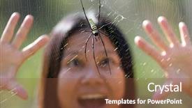  Presentation with golden woman - Amazing slide deck having see a tropical golden orb backdrop and a tawny brown colored foreground