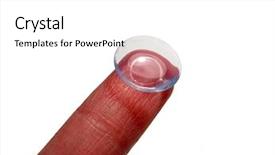  Presentation with ladies finger - Slide deck featuring see clearly - contact len on a ladies background and a white colored foreground