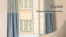  Presentation with curtains - Theme with see clearly - room window with color curtains background and a lemonade colored foreground