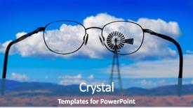  Presentation with rural america - Cool new slide set with see clearly - windmill on hillside in countryside backdrop and a teal colored foreground