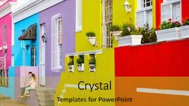  Presentation with quarter - Beautiful PPT theme featuring see destination in cape town backdrop and a gold colored foreground