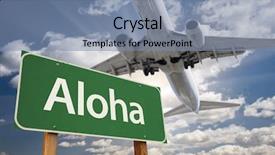  Presentation with later - Slides consisting of see later - aloha green road sign background and a seafoam green colored foreground