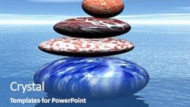  Presentation with balanced stones - Beautiful theme featuring see more in my portfolio backdrop and a ocean colored foreground
