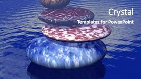  Presentation with balanced stones - PPT theme featuring see more in my portfolio background and a ocean colored foreground