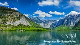  Presentation with mountain lake - PPT layouts with see mountain lake in austria background and a ocean colored foreground