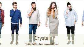  Presentation with people collage - Beautiful PPT theme featuring see person - collage of people over white backdrop and a  colored foreground