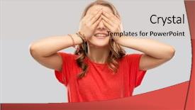  Presentation with teenage girl - Presentation theme featuring see person - people concept - smiling teenage background and a lemonade colored foreground