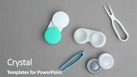  Presentation with cases - Amazing presentation design having see top - cases for contact lenses tweezers backdrop and a gray colored foreground