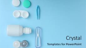  Presentation with cases - Cool new slide set with see top - cases for contact lenses tweezers backdrop and a light blue colored foreground