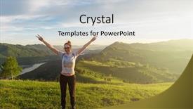  Presentation with beauty - Slides featuring see top - woman in altai mountain beauty background and a  colored foreground