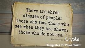  Presentation with leonardo de vinci - PPT layouts with top-60 aphorism by leonardo background and a coral colored foreground