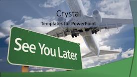  Presentation with later - Beautiful presentation theme featuring see you later green road backdrop and a seafoam green colored foreground