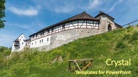  Presentation with civics the city civic - Theme having seeberg castle near the city background and a tawny brown colored foreground