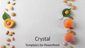  Presentation with organic light emitting diode - Amazing slides having seed bitterness - composition with apricots and kernels backdrop and a  colored foreground