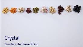  Presentation with beans legumes - Slide deck with seed black soybean - different legumes - lentils beans background and a sky blue colored foreground