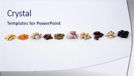  Presentation with beans legumes - PPT theme with seed black soybean - different legumes - lentils beans background and a sky blue colored foreground