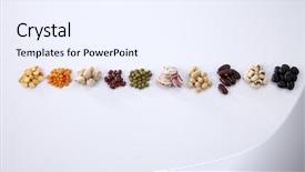  Presentation with black soybean - Theme having seed black soybean - different legumes - lentils beans background and a sky blue colored foreground