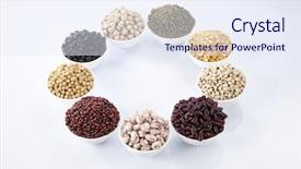  Presentation with beans legumes - Slide set consisting of seed black soybean - different legumes - lentils beans background and a sky blue colored foreground