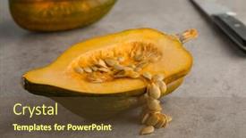  Presentation with seed - PPT layouts having seed-of-a-halved-fresh background and a tawny brown colored foreground