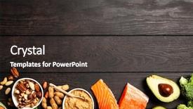  Presentation with keto - Slide deck with seed peanut - keto diet food ingredients background and a dark gray colored foreground