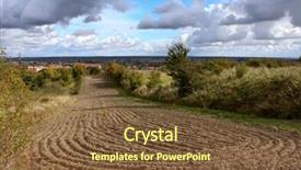  Presentation with summer wheat field blue - Theme enhanced with seedbed - newly ploughed small field background and a  colored foreground