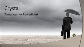  Presentation with seedling - Beautiful slide deck featuring seedling desert - rear view of businessman backdrop and a light gray colored foreground