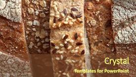  Presentation with rustic healthy - Cool new PPT theme with seeds and flax healthy food backdrop and a tawny brown colored foreground