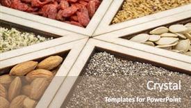  Presentation with seed - Colorful theme enhanced with seeds dried goji berries golden backdrop and a coral colored foreground