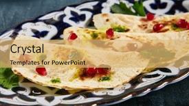  Presentation with pomegranate - Beautiful PPT theme featuring seeds green coriander and fennel backdrop and a yellow colored foreground