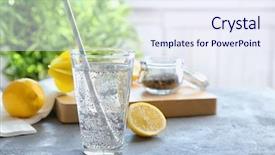  Presentation with water glass - PPT theme with seeds in glass of water background and a sky blue colored foreground