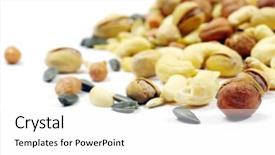  Presentation with dry fruits seeds nuts - Presentation theme having seeds isolated on white background background and a white colored foreground