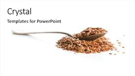  Presentation with white coloured lines - PPT theme consisting of seeds linen seeds or linseeds background and a white colored foreground