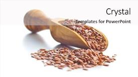  Presentation with seeds - Slide deck with seeds linen seeds or linseeds background and a white colored foreground