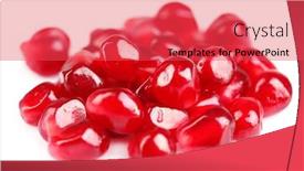  Presentation with pomegranate - Presentation theme featuring seeds of pomegranate isolated on white background and a red colored foreground