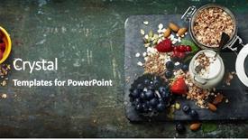  Presentation with food breakfast clean food - Slides with seeds on dark background background and a gray colored foreground