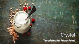  Presentation with food breakfast clean food - Slide deck enhanced with seeds on dark background background and a tawny brown colored foreground