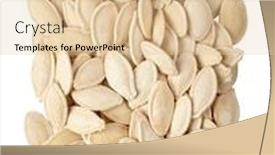  Presentation with pumpkin seeds - PPT theme having seeds-pumpkin-top-view-healthy background and a lemonade colored foreground