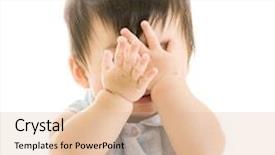  Presentation with eye - Cool new presentation design with seek - baby covering eye backdrop and a lemonade colored foreground