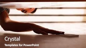  Presentation with someone researching from a computer - Cool new PPT layouts with seek - someone is hiding a smartphone backdrop and a tawny brown colored foreground