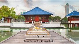  Presentation with sri lanka - PPT theme consisting of seema malaka temple on beira background and a mint green colored foreground