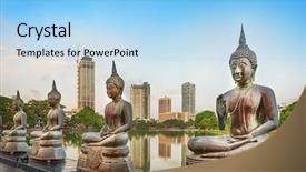  Presentation with salt lake temple - PPT theme featuring seema malaka temple on beira background and a  colored foreground