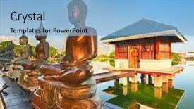  Presentation with sri lanka - Presentation design with seema malaka temple on beira background and a light blue colored foreground